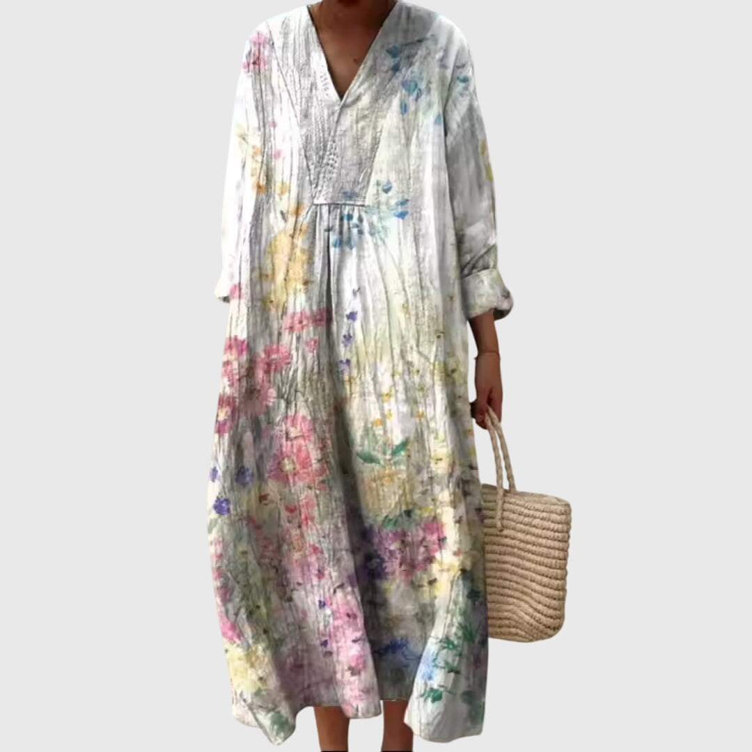 AYLA – GEOMETRIC FLOW DRESS WITH TUMMY COVERAGE