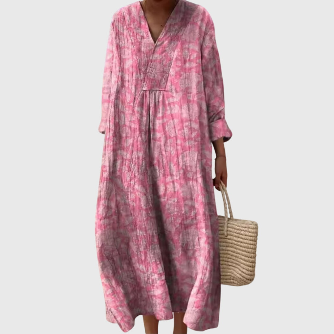 AYLA – GEOMETRIC FLOW DRESS WITH TUMMY COVERAGE