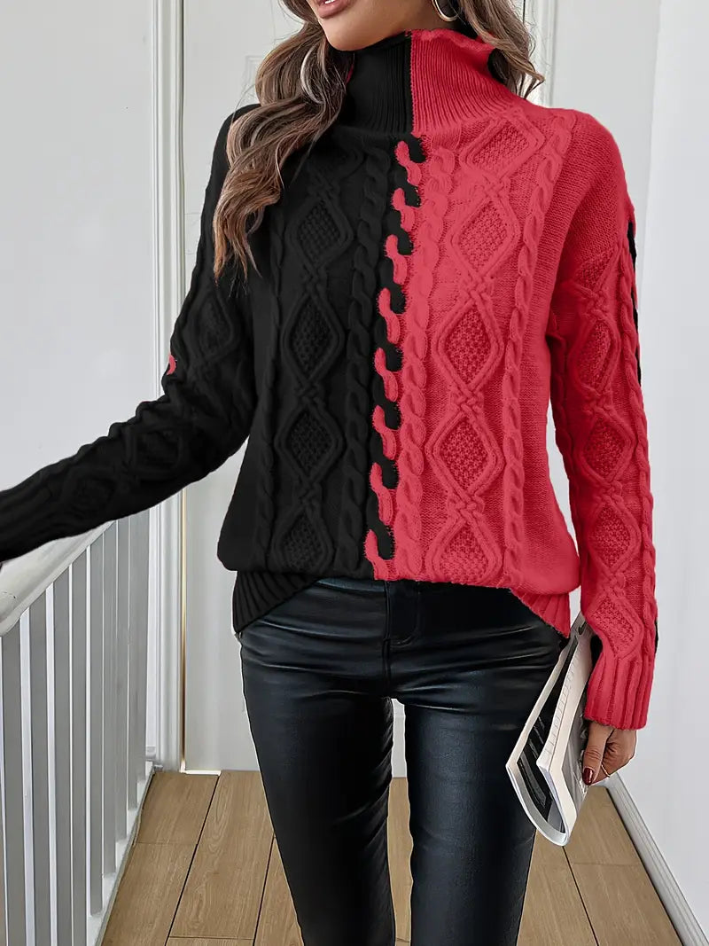 LISE | ELEGANT STRIPED TURTLENECK SWEATER