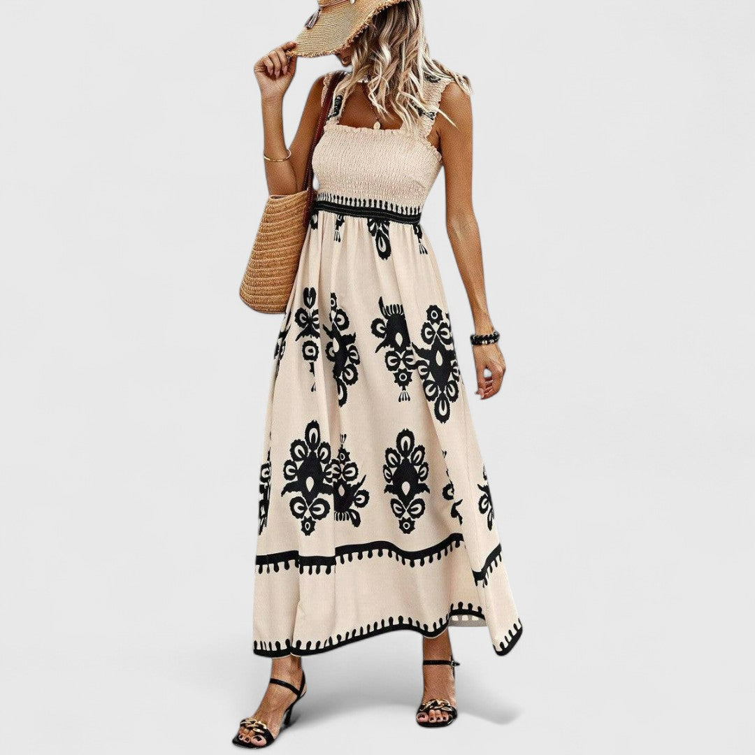 CHANELL - ELEGANT FLOWY BOHO MAXI DRESS