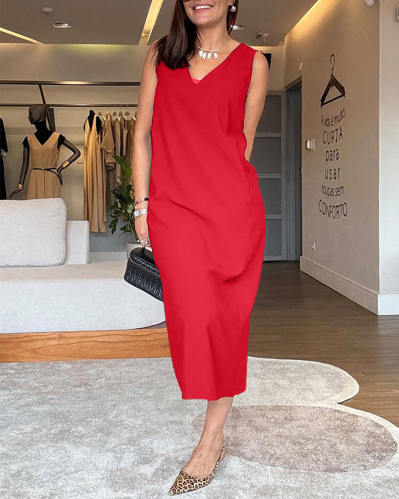 MARISSA – RELAXED-FIT MIDI DRESS WITH TUMMY COVERAGE