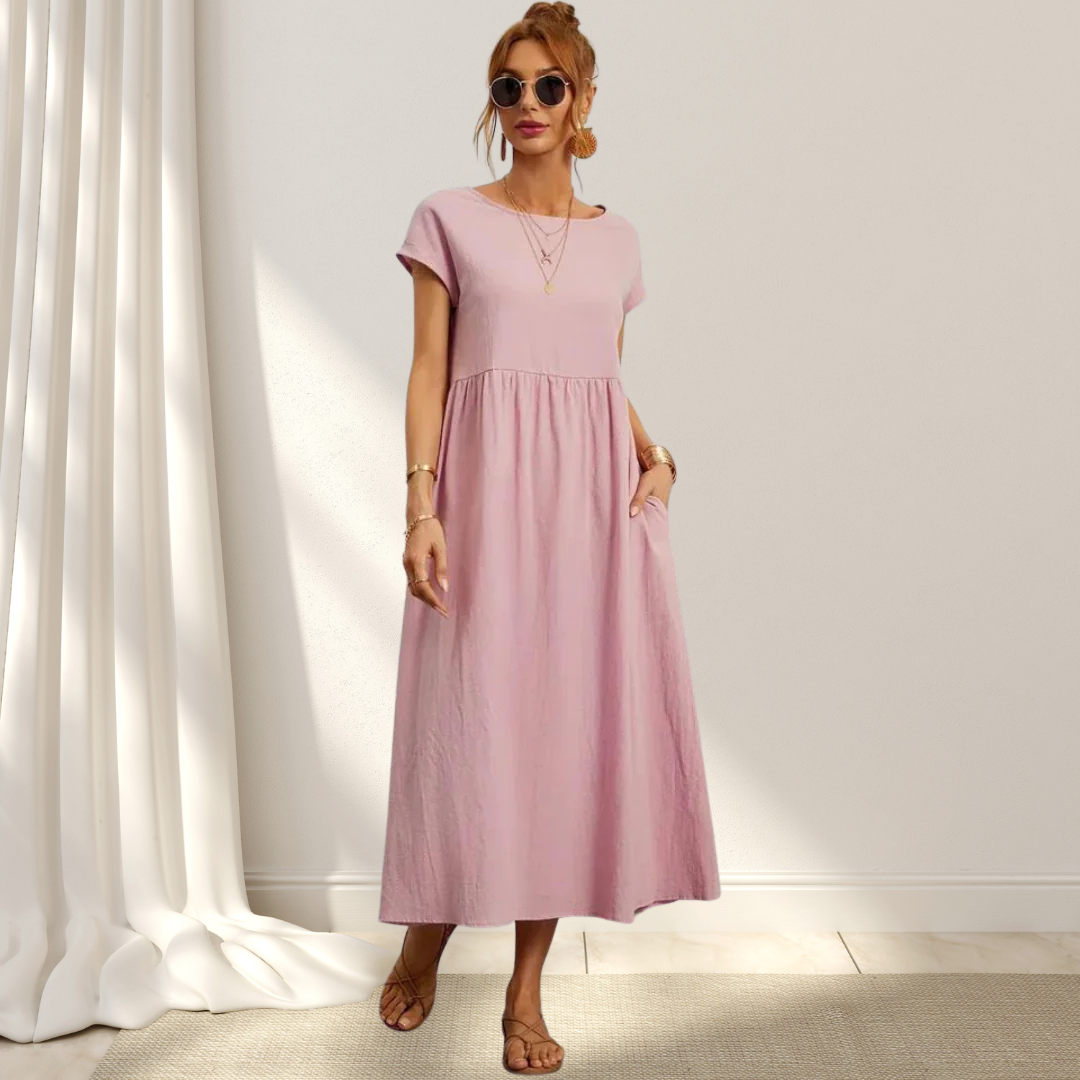 CHARLOTTE – LUXURIOUS COTTON-BLEND DRESS WITH TUMMY COVERAGE