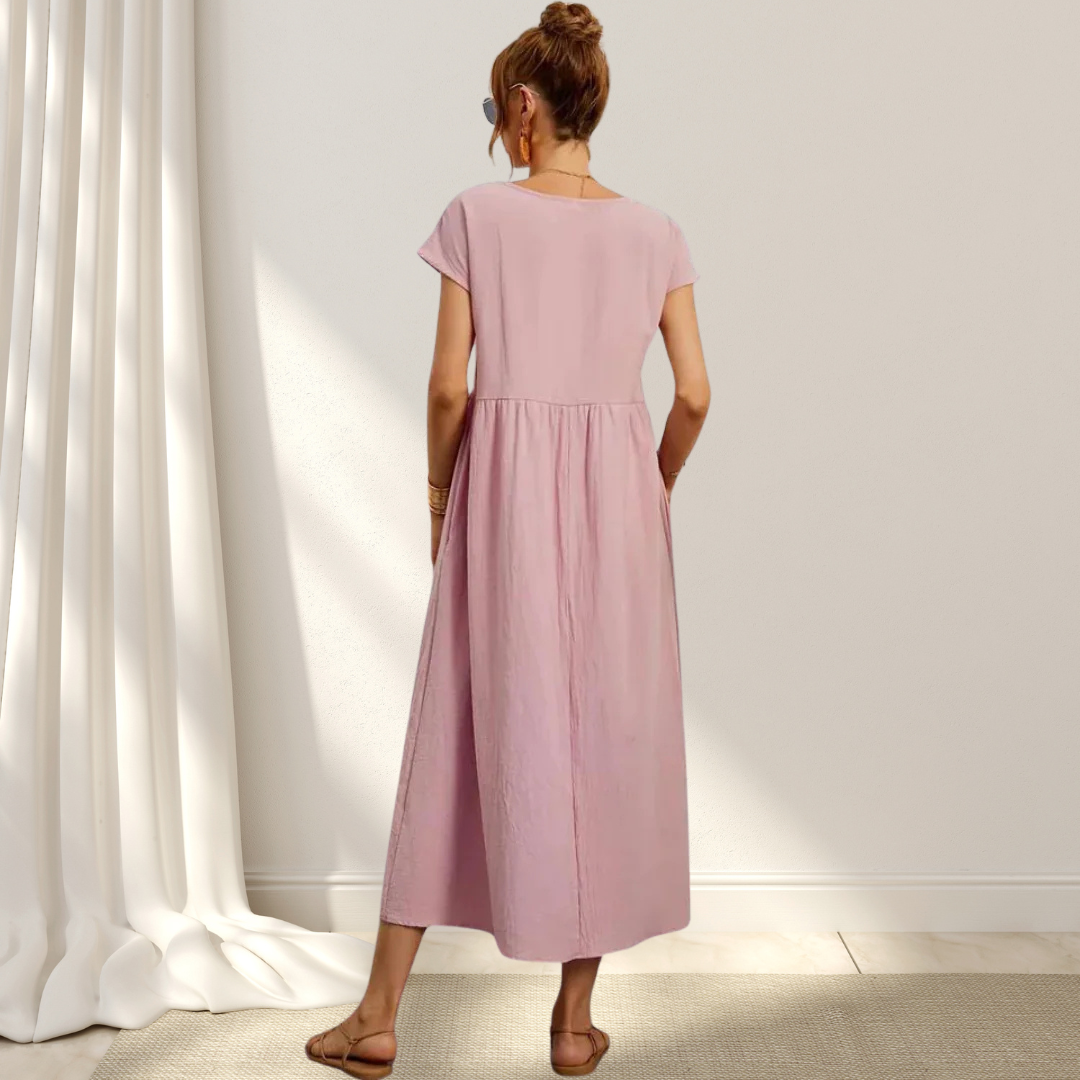 CHARLOTTE – LUXURIOUS COTTON-BLEND DRESS WITH TUMMY COVERAGE