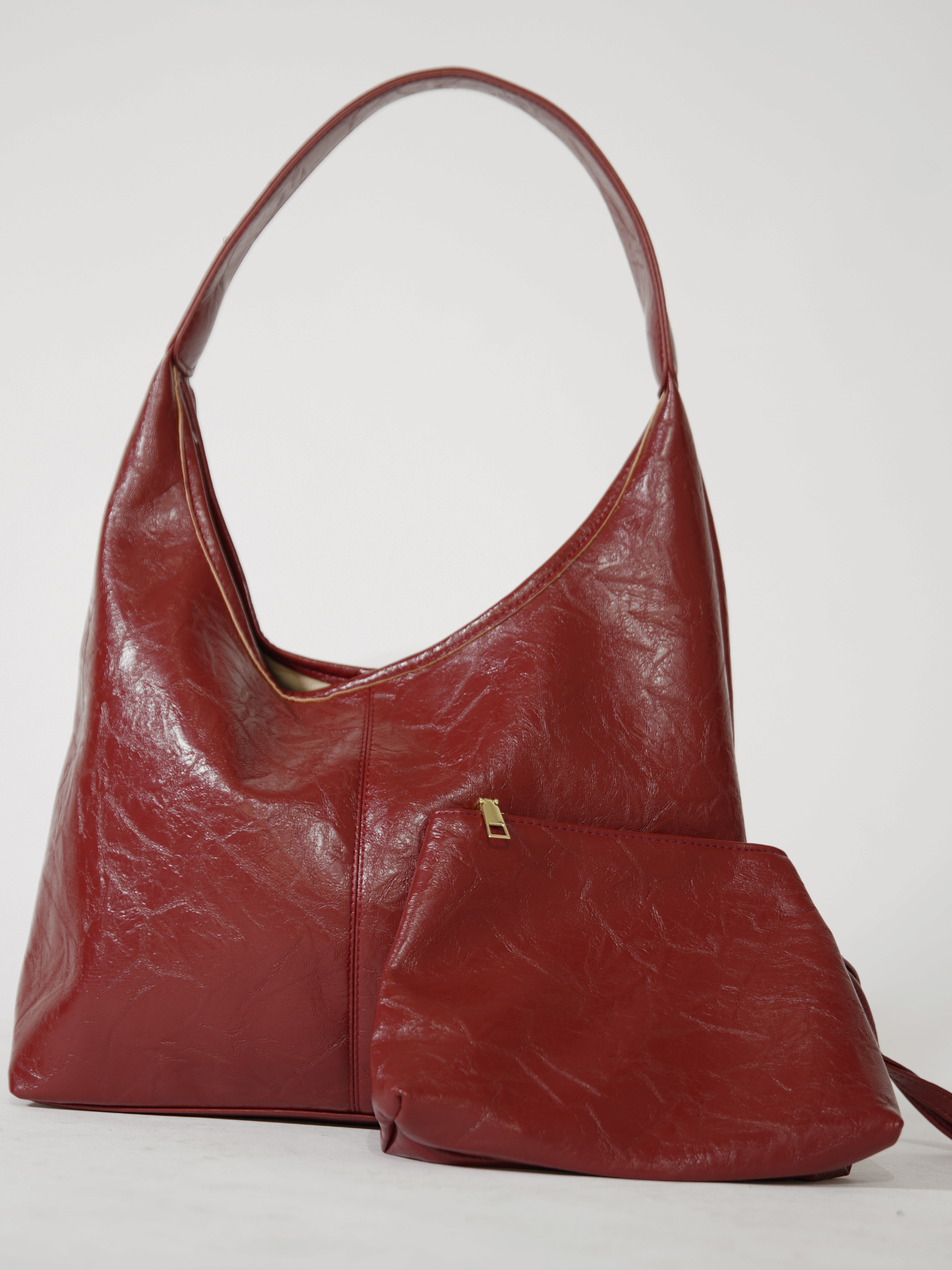 Ivy Crimson Luxe Leather Satchel
