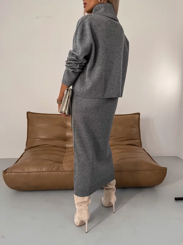 NINI | AUTUMN CHIC KNIT DRESS & TURTLENECK SET