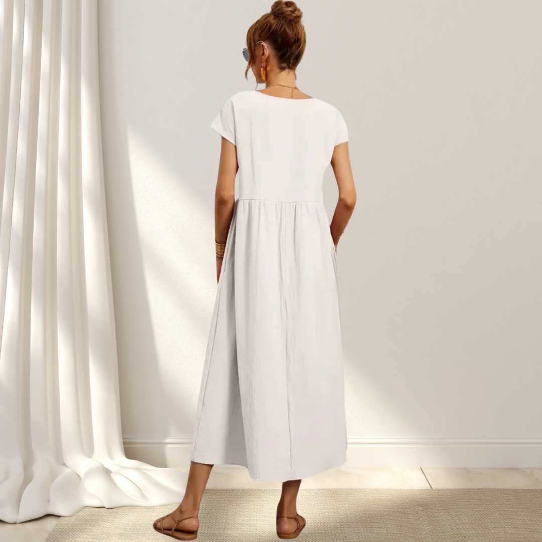 CHARLOTTE – LUXURIOUS COTTON-BLEND DRESS WITH TUMMY COVERAGE