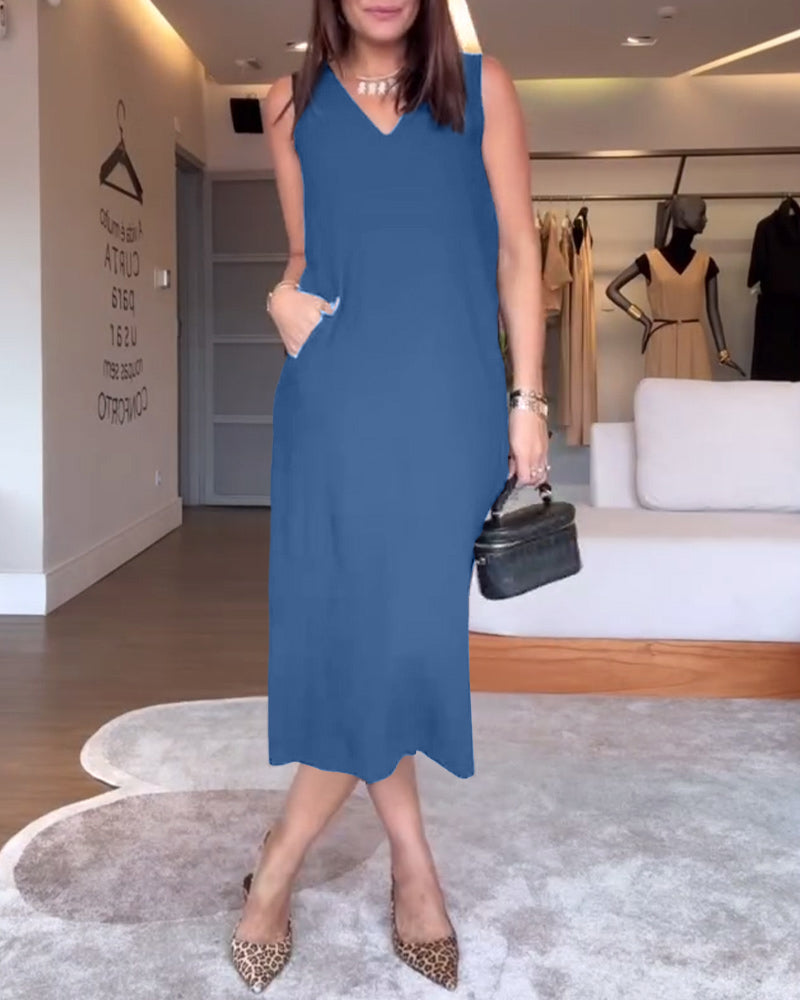 MARISSA – RELAXED-FIT MIDI DRESS WITH TUMMY COVERAGE