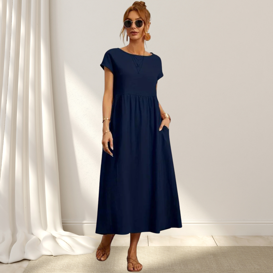 CHARLOTTE – LUXURIOUS COTTON-BLEND DRESS WITH TUMMY COVERAGE