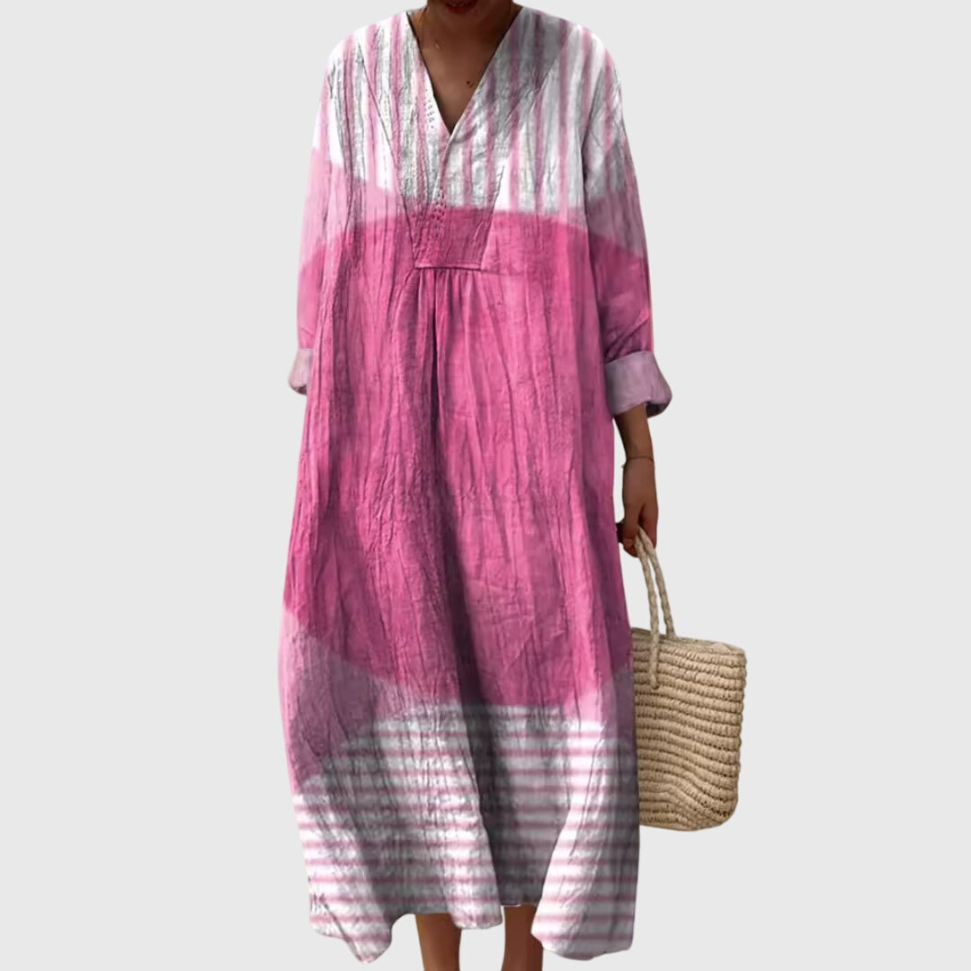 AYLA – GEOMETRIC FLOW DRESS WITH TUMMY COVERAGE