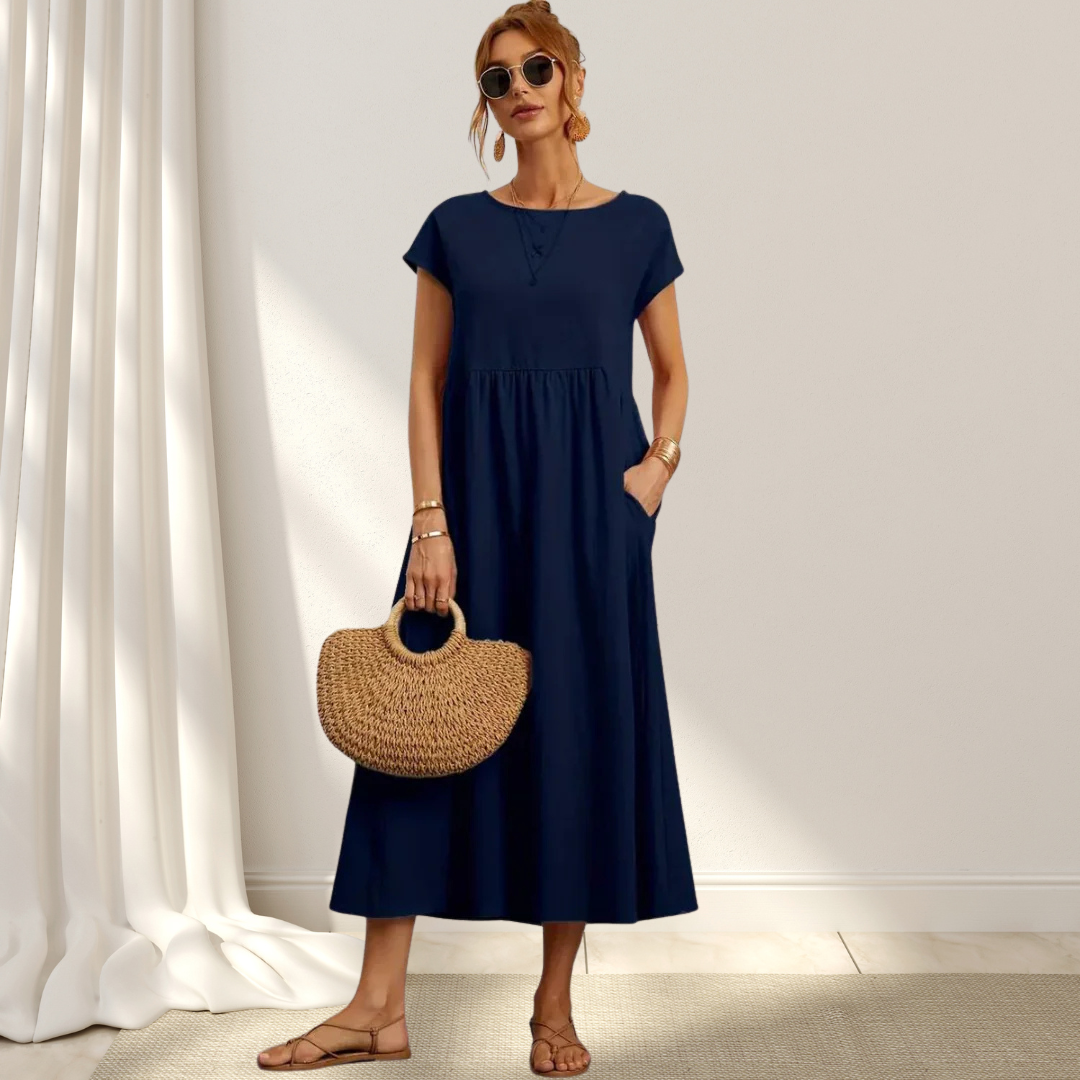 CHARLOTTE – LUXURIOUS COTTON-BLEND DRESS WITH TUMMY COVERAGE