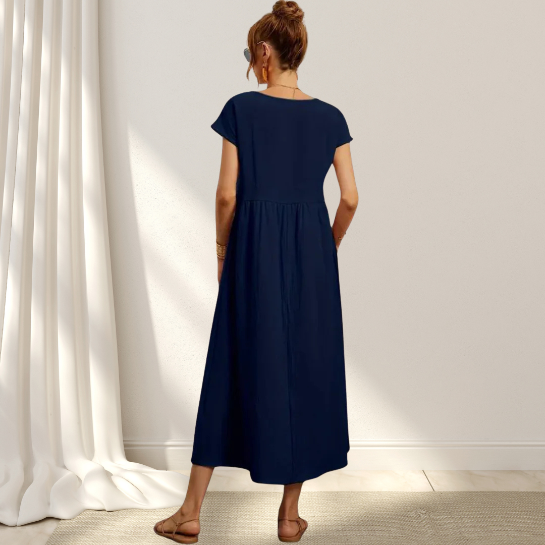 CHARLOTTE – LUXURIOUS COTTON-BLEND DRESS WITH TUMMY COVERAGE