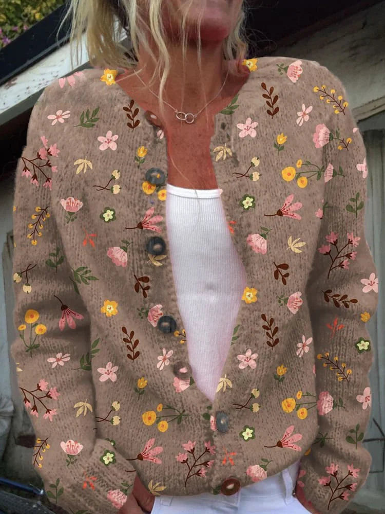 DORY | ELEGANT FLORAL CARDIGAN SWEATER WITH TUMMY COVERAGE