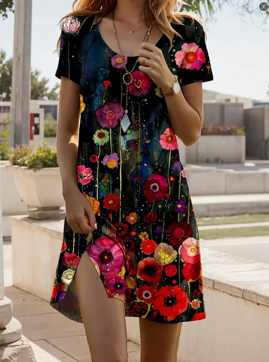 TESSALIE - RELAXED SUMMER DRESS WITH ARTISTIC PRINT