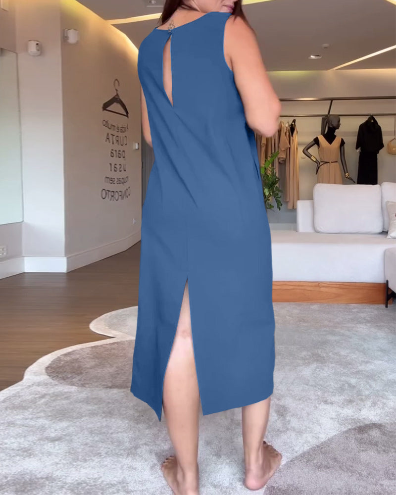 MARISSA – RELAXED-FIT MIDI DRESS WITH TUMMY COVERAGE