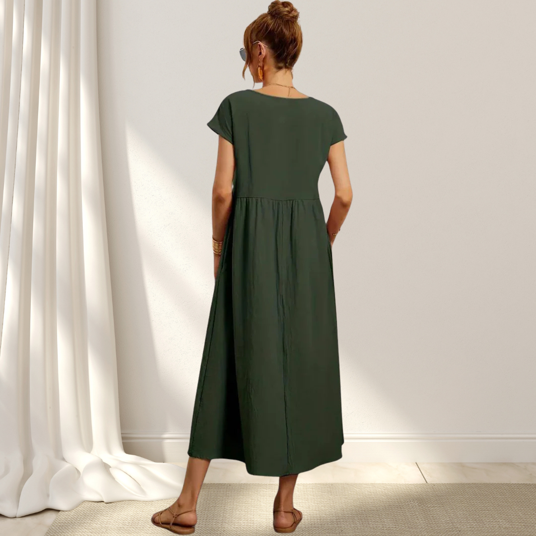 CHARLOTTE – LUXURIOUS COTTON-BLEND DRESS WITH TUMMY COVERAGE