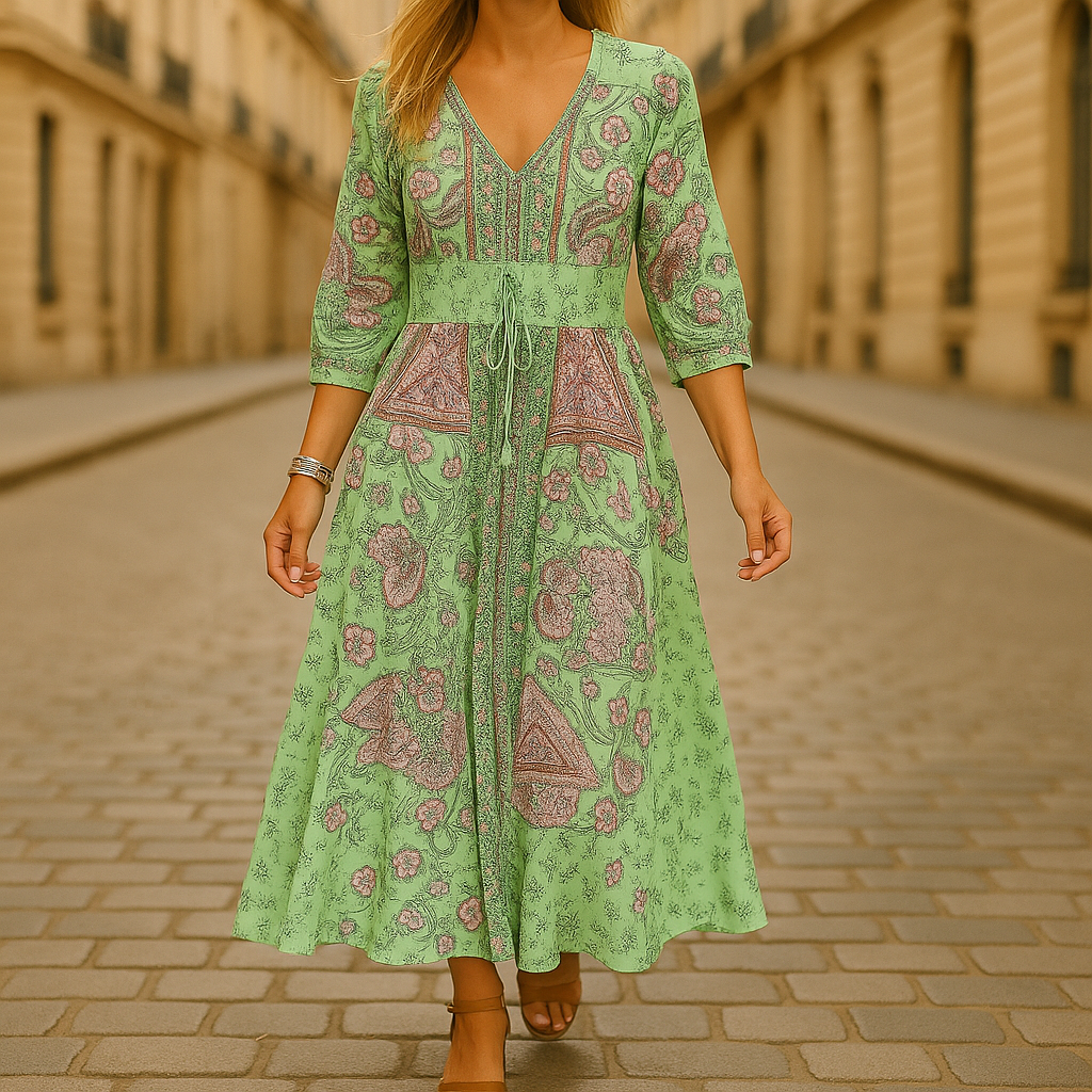 ANOUK – BOHEMIAN MAXI SUMMER DRESS WITH TUMMY COVERAGE