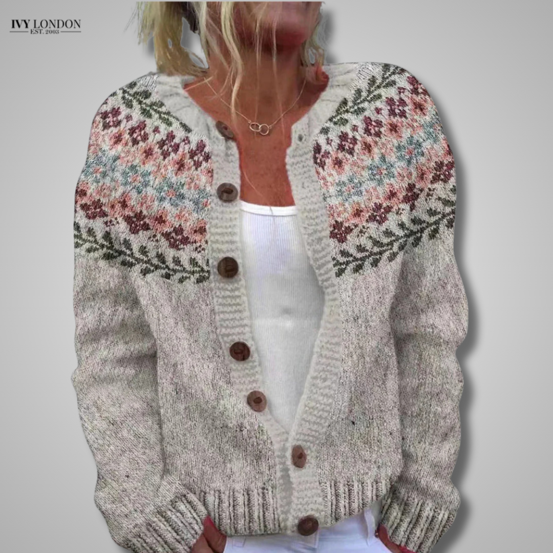 AMARA | FLORAL KNITTED CARDIGAN WITH TUMMY COVERAGE WITH TUMMY COVER
