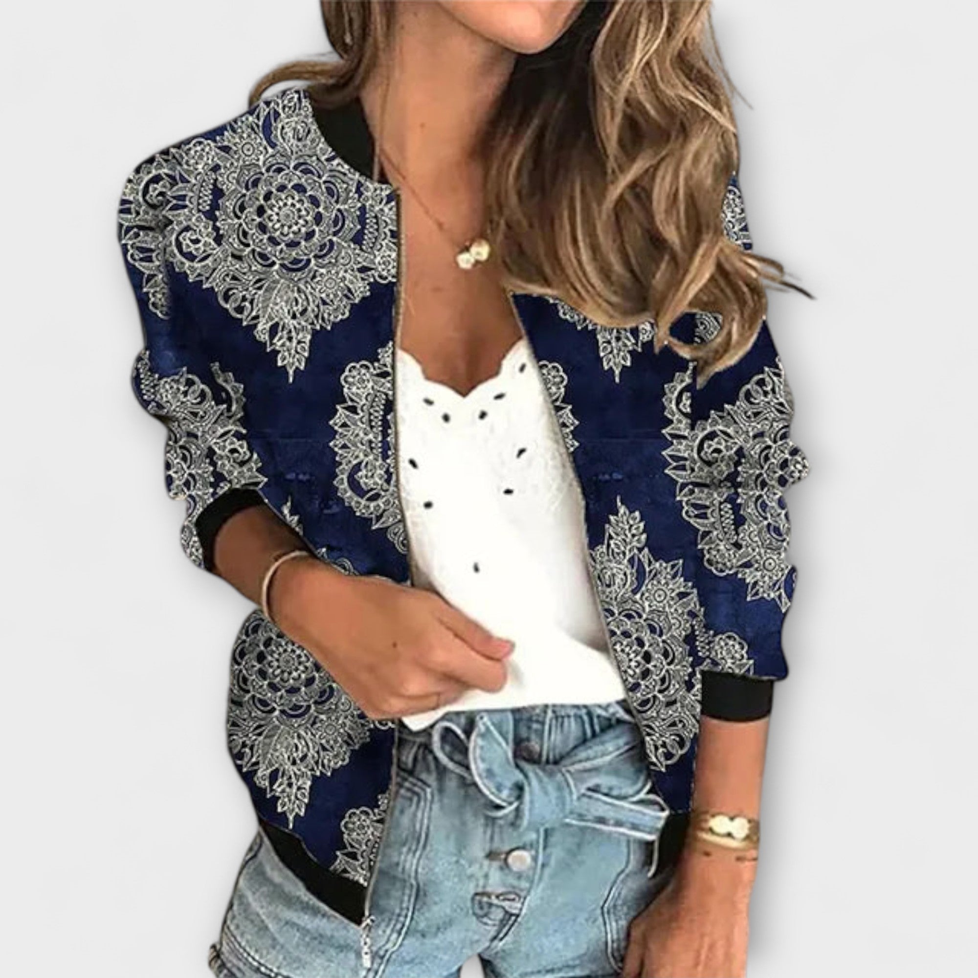 ERICA | PRINTED ZIP JACKET