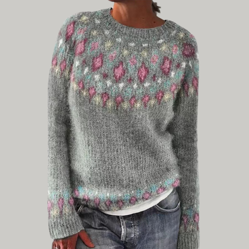 CANDACE | PATTERNED KNIT SWEATER WITH TUMMY COVERAGE