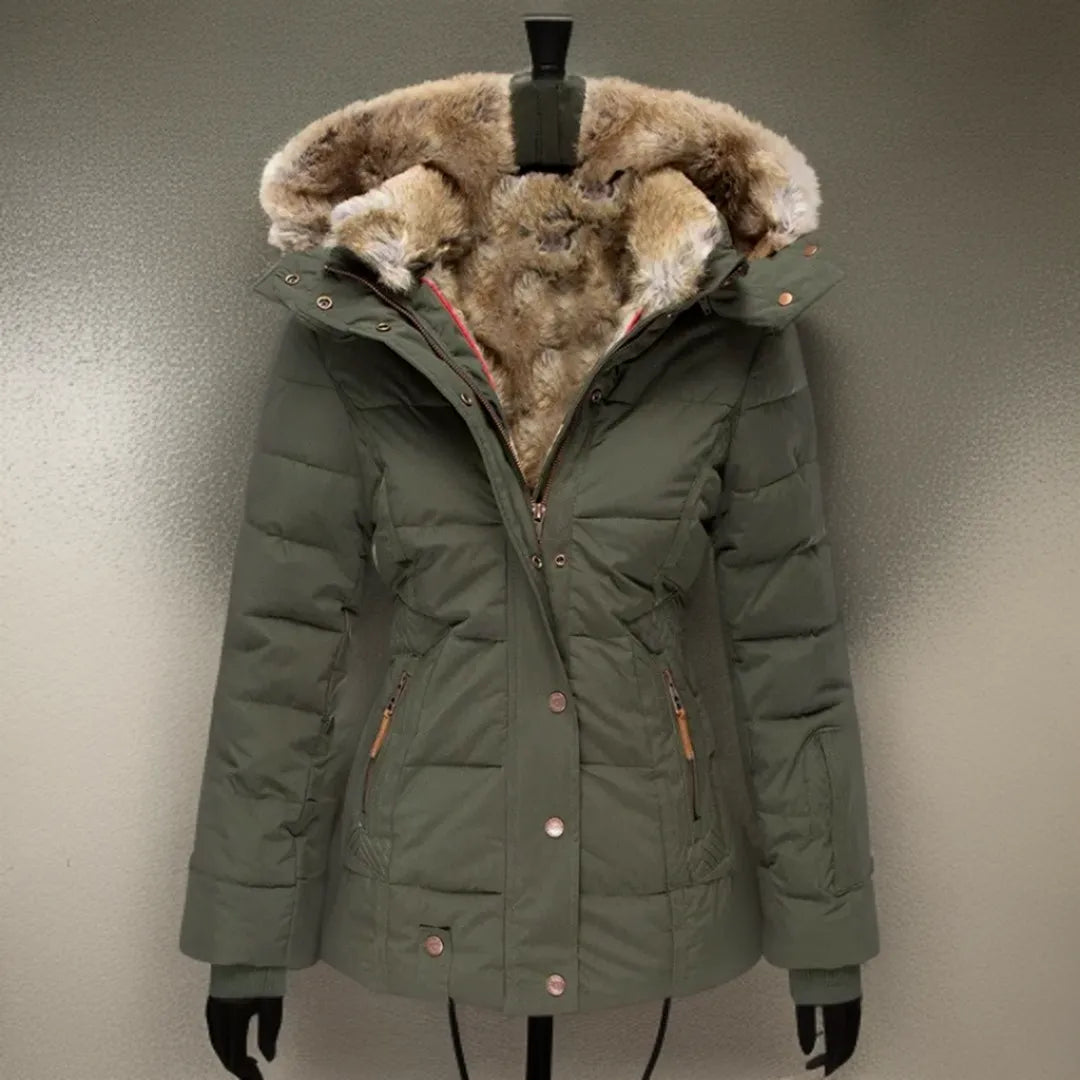 ELIZA | ELEGANT FAUX FUR HOODED PUFFER JACKET