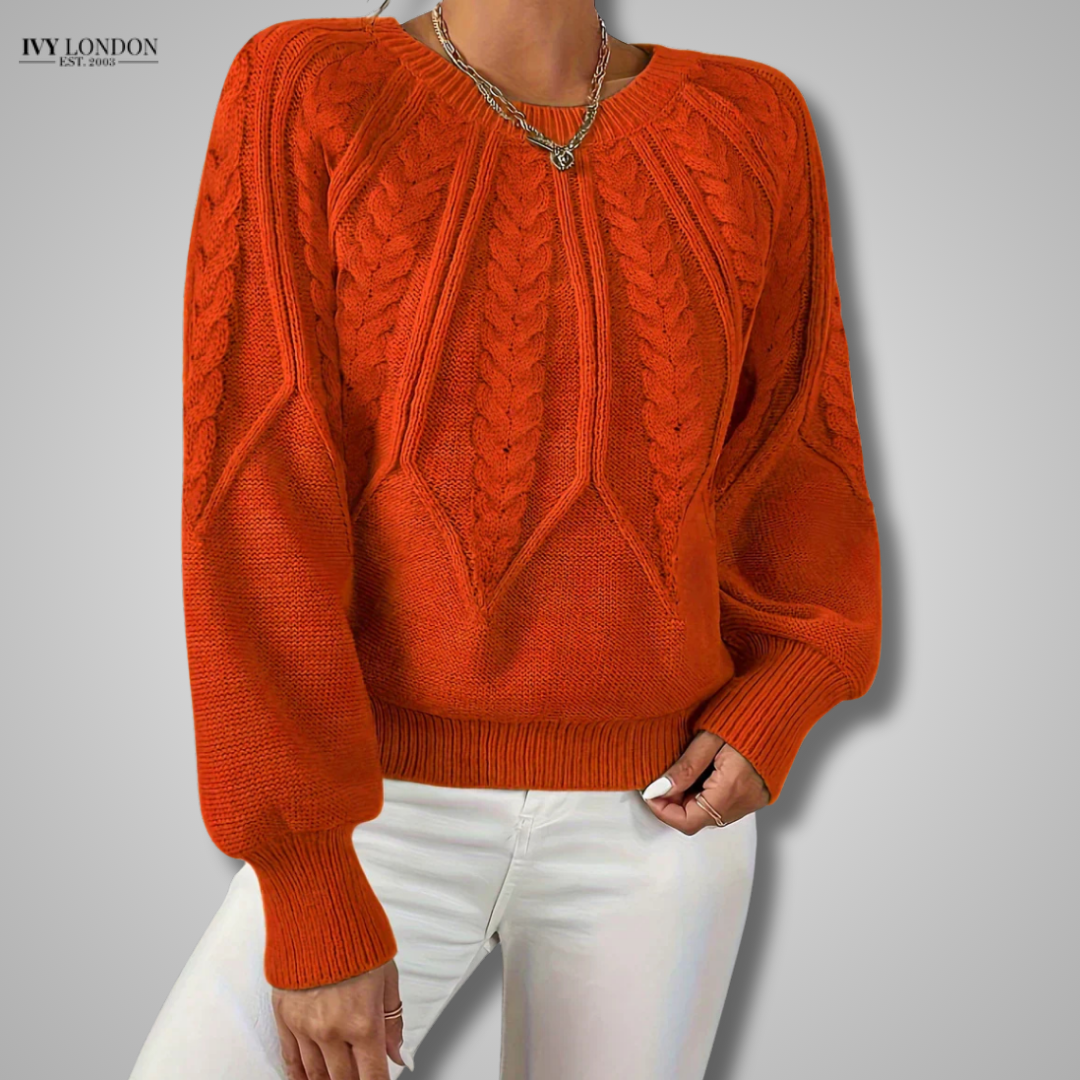 JILLIAN | CABLE KNIT RAGLAN SLEEVE SWEATER WITH TUMMY COVERAGE