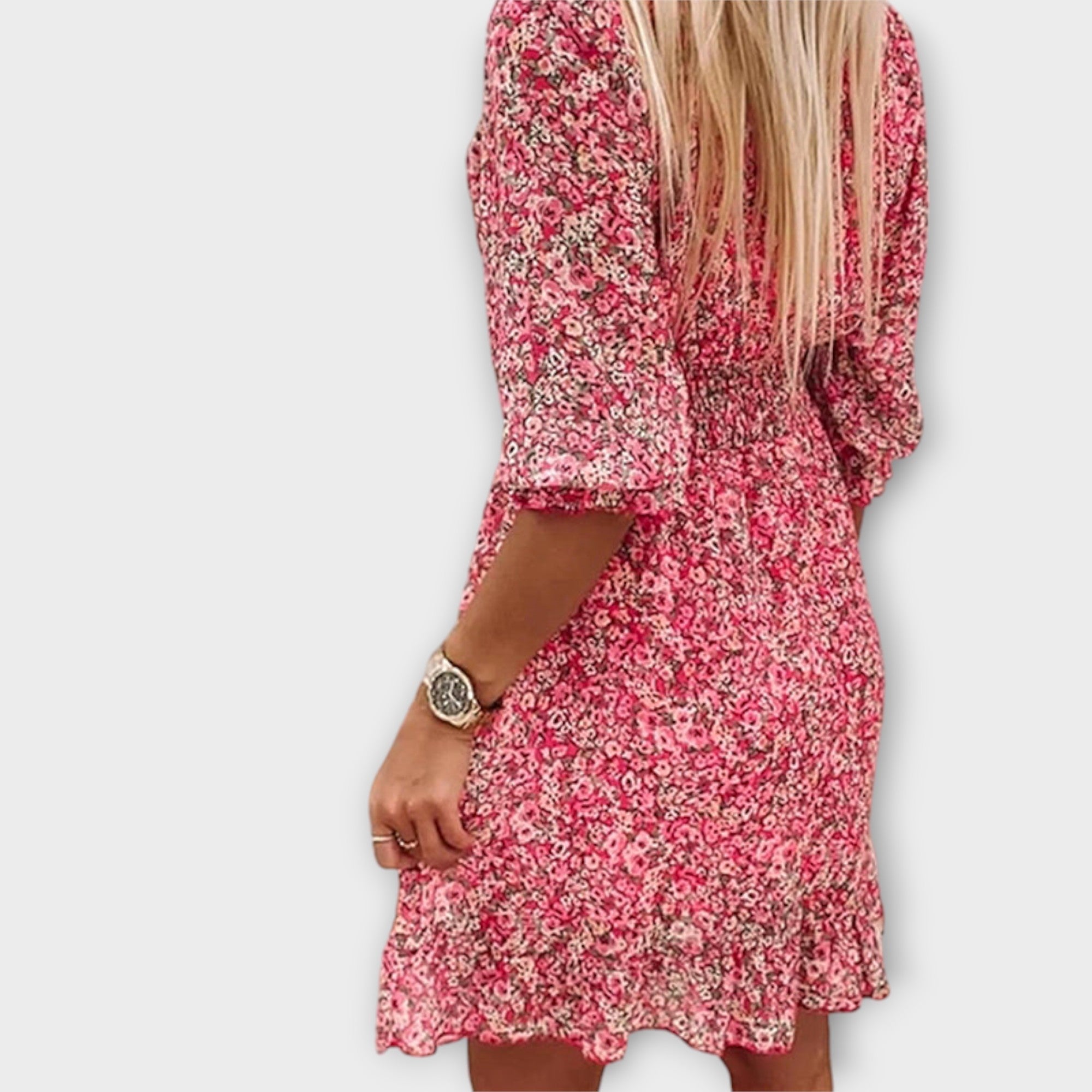 EMMA - LUXE FLORAL PUFF SLEEVE DRESS