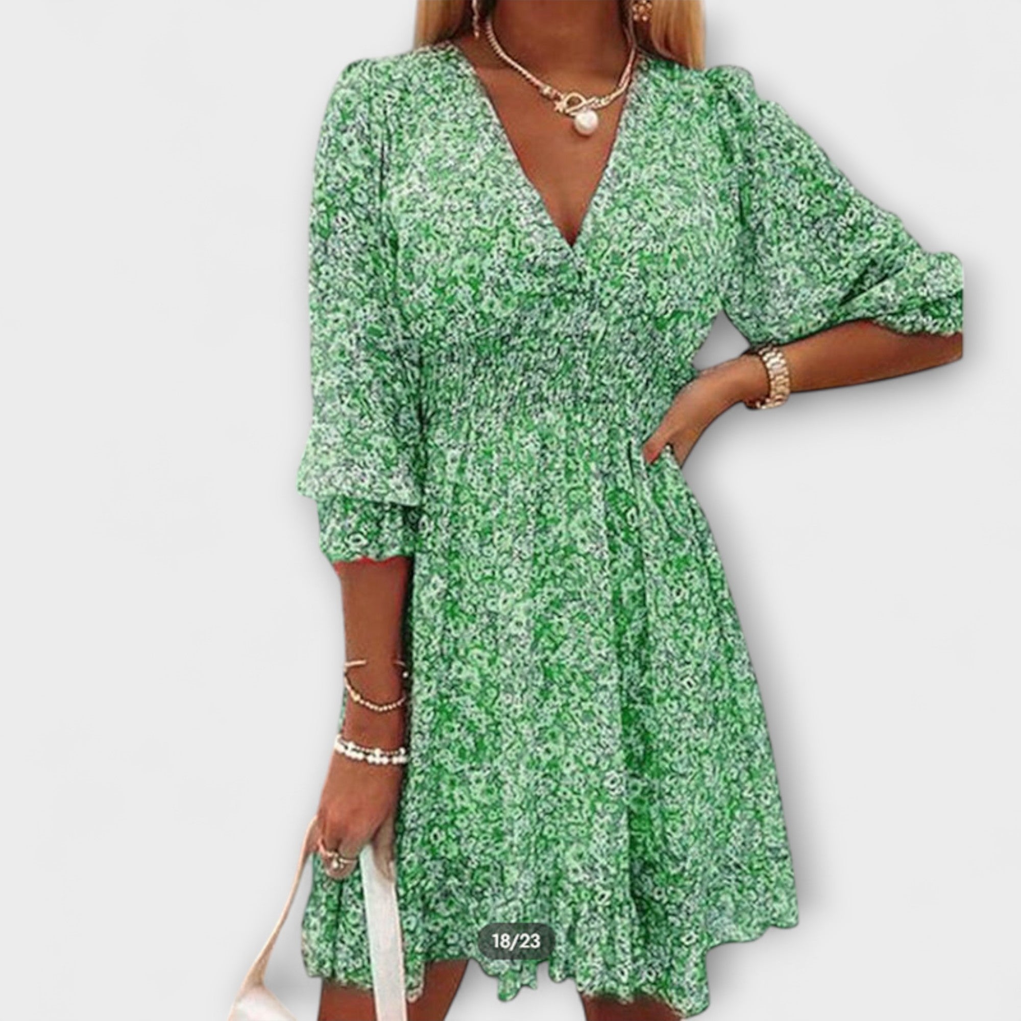 EMMA - LUXE FLORAL PUFF SLEEVE DRESS