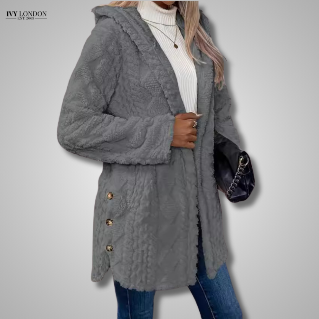 KYLIE | COZY HOODED BUTTON CARDIGAN JACKET WITH TUMMY COVERAGE