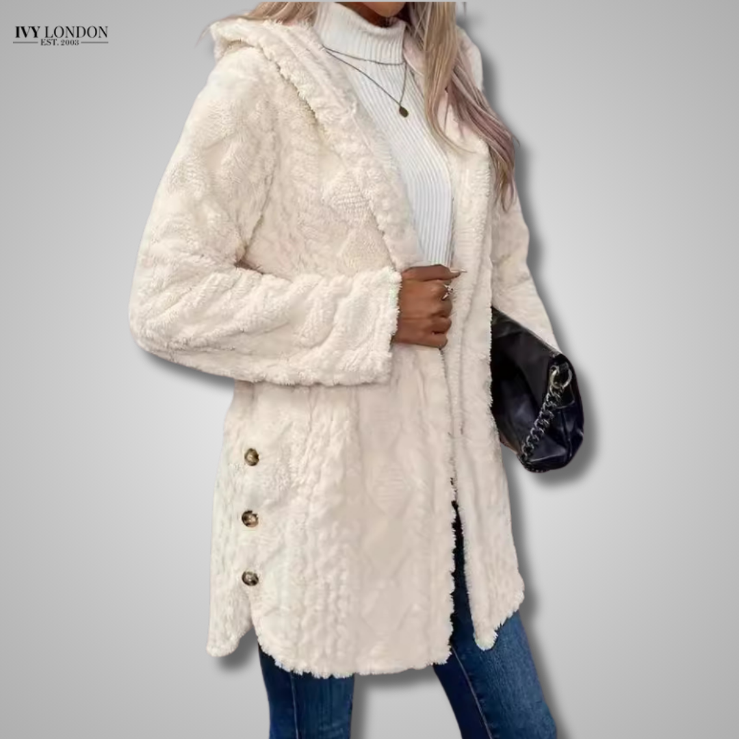 KYLIE | COZY HOODED BUTTON CARDIGAN JACKET WITH TUMMY COVERAGE