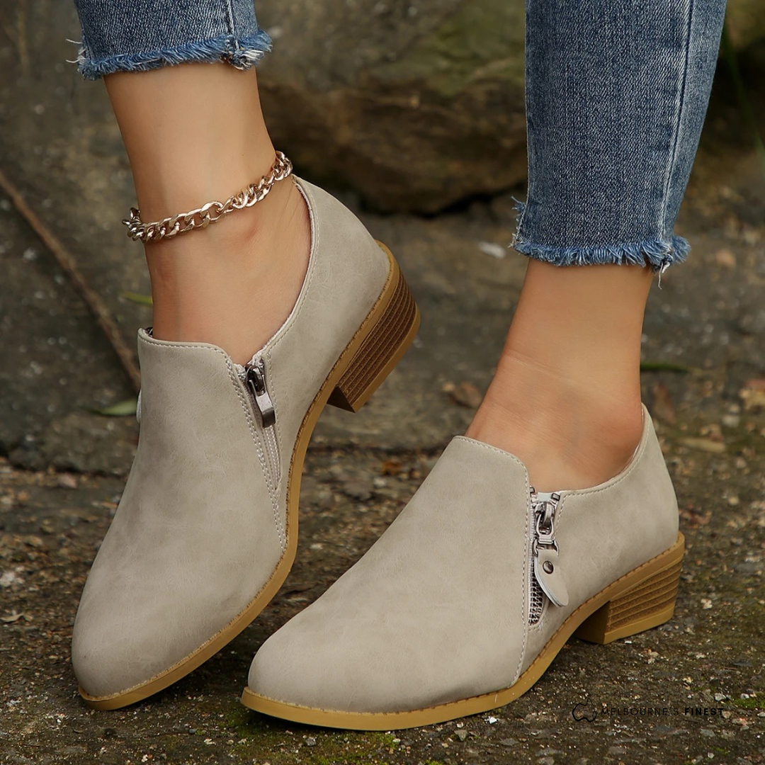 BRIANA | ORTHOPEDIC ZIP-UP ANKLE BOOTS