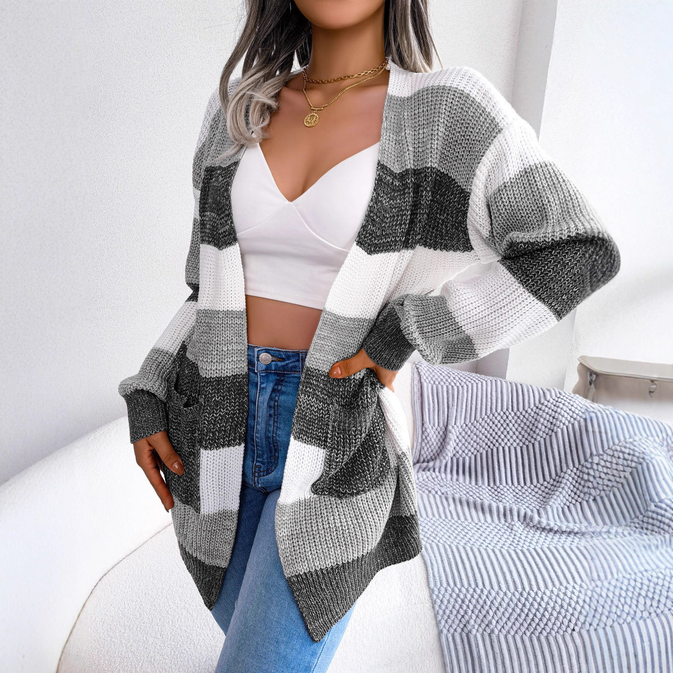 KARY | ELEGANT SEASIDE KNIT CARDIGAN WITH TUMMY COVERAGE
