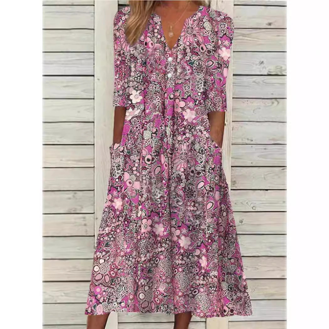 FLORENCE | V-NECK ELEGANT DRESS WITH AIRY FIT