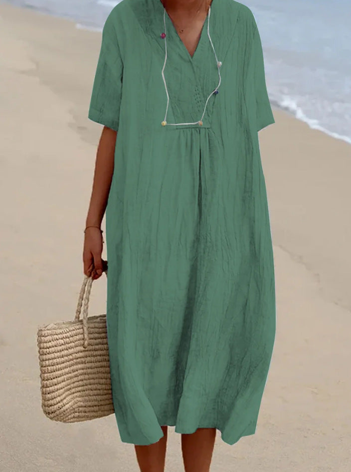 LEONA – CHIC SUMMER DRESS WITH TUMMY COVERAGE