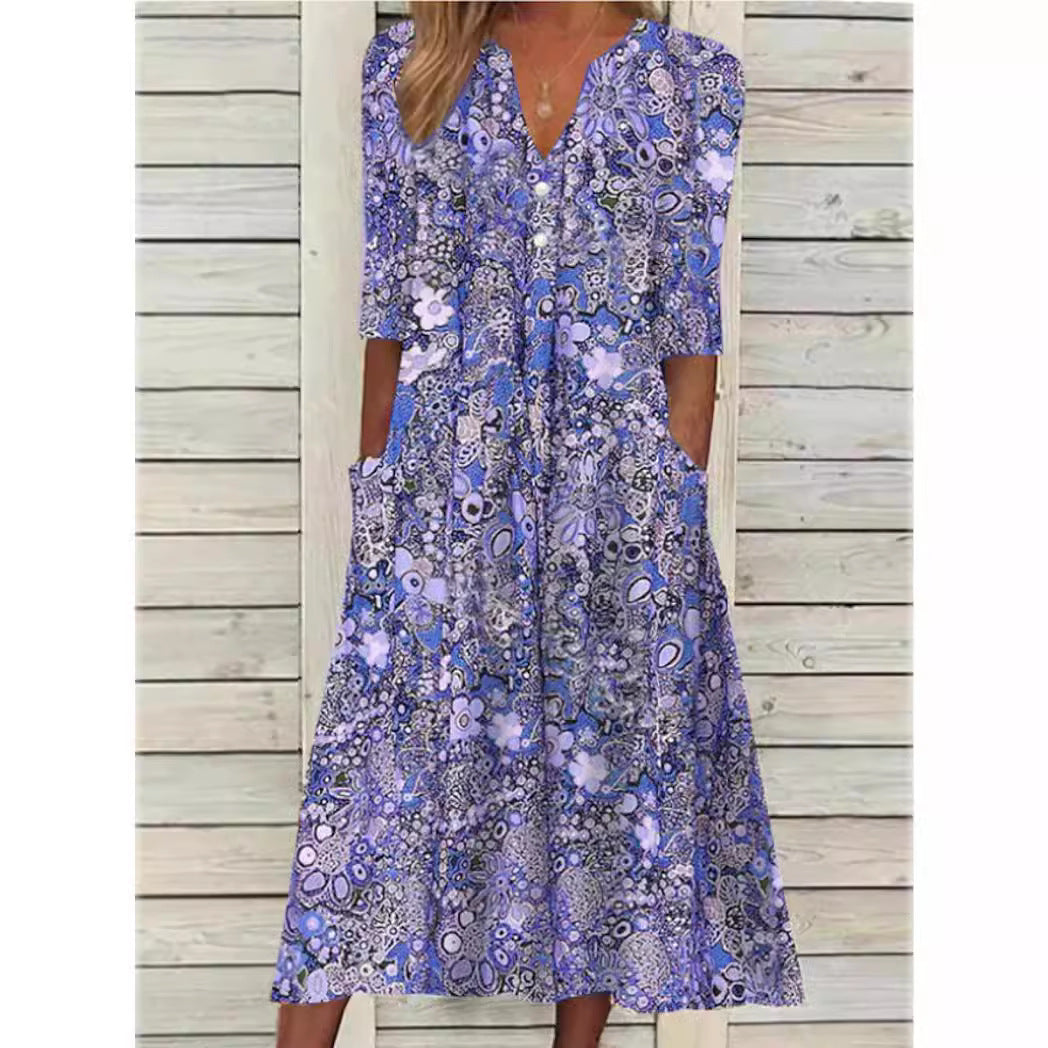 FLORENCE | V-NECK ELEGANT DRESS WITH AIRY FIT