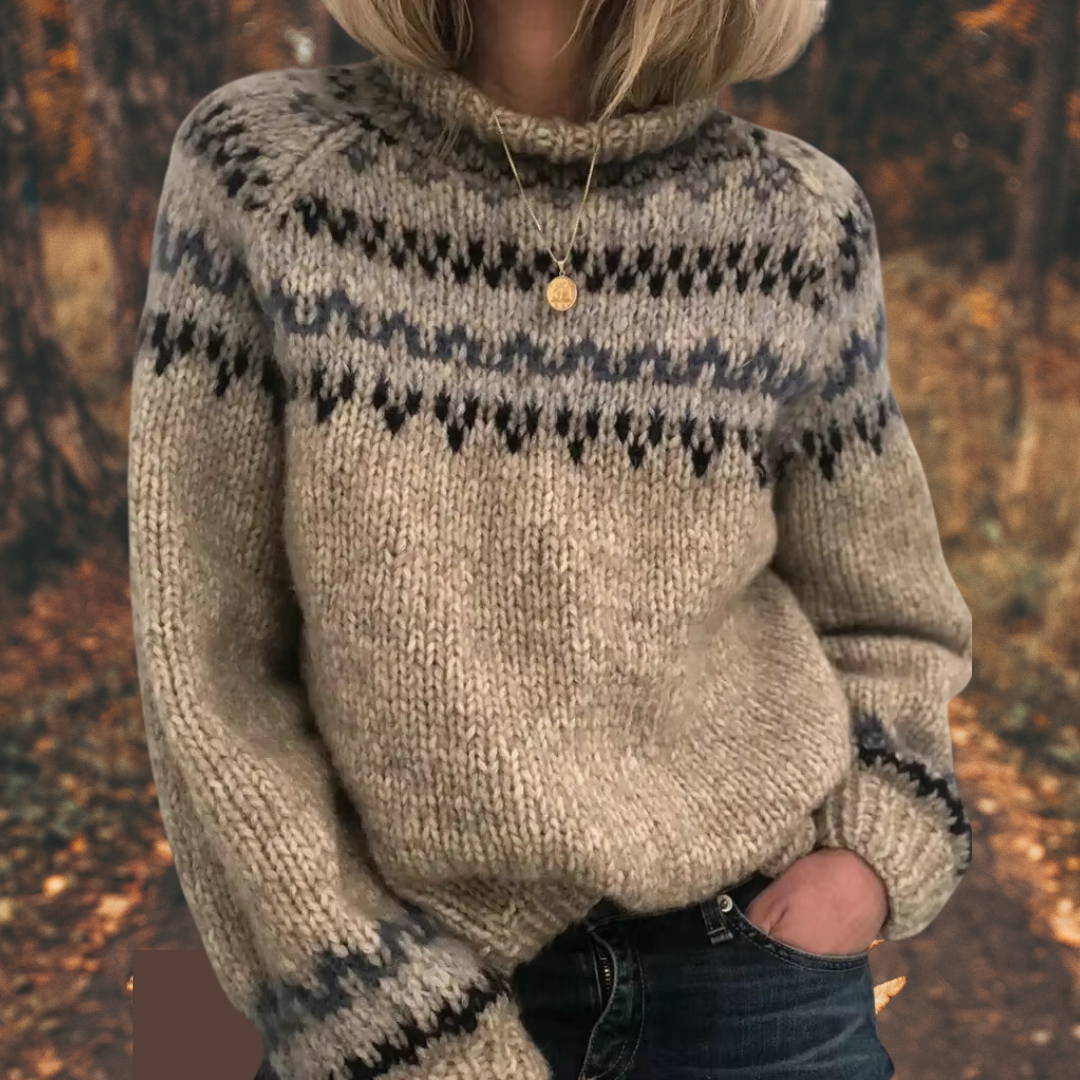 ASTRID | NORDIC KNIT SWEATER WITH TUMMY COVERAGE