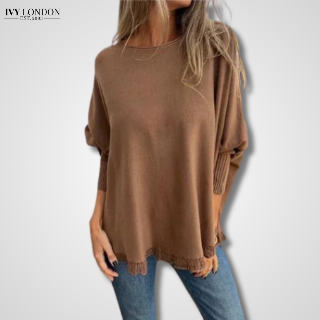 VICTORIANA | ELEGANT FRINGE HEM KNIT TOP