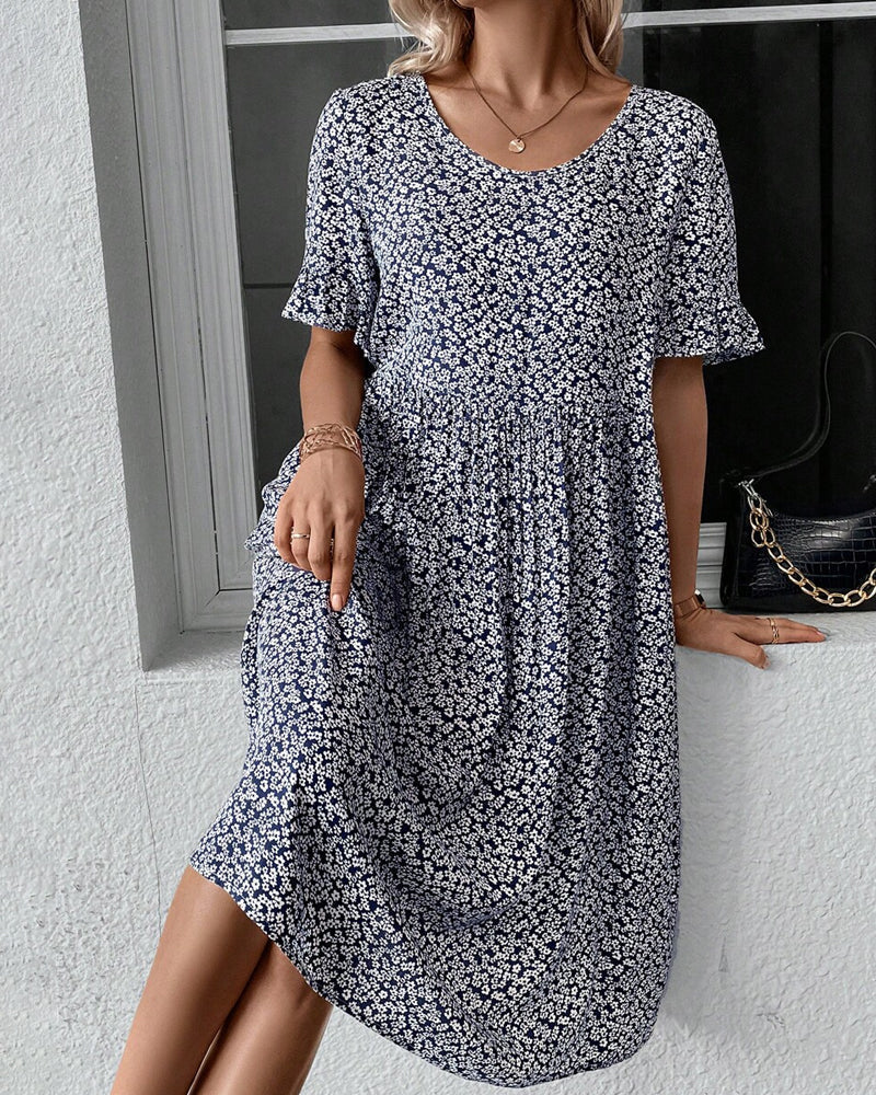 AMANA – STYLISH FLOWY-FIT FLORAL DRESS