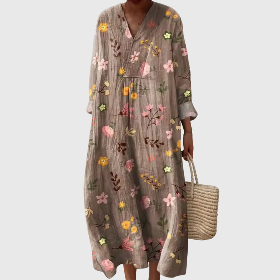 AYLA – GEOMETRIC FLOW DRESS WITH TUMMY COVERAGE