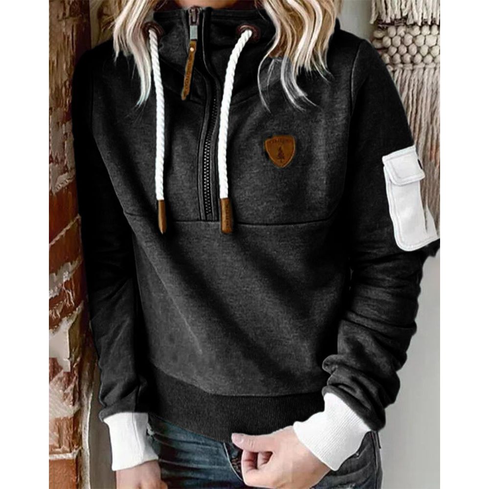 ISADORA | ELEGANT RELAXED HALF-ZIP SWEATER WITH TUMMY COVERAGE
