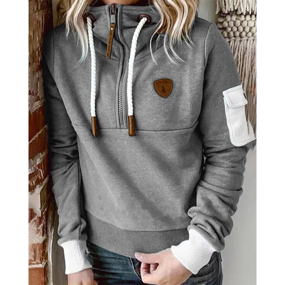 ISADORA | ELEGANT RELAXED HALF-ZIP SWEATER WITH TUMMY COVERAGE