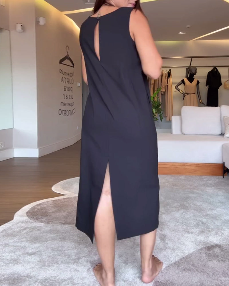 MARISSA – RELAXED-FIT MIDI DRESS WITH TUMMY COVERAGE