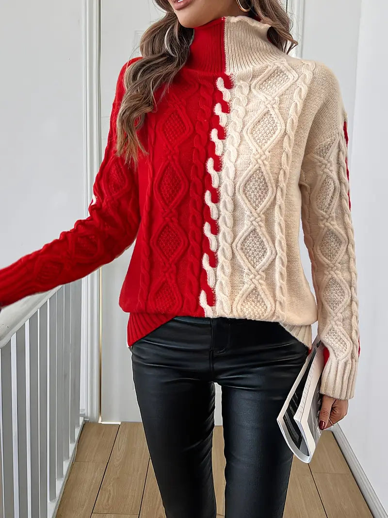LISE | ELEGANT STRIPED TURTLENECK SWEATER