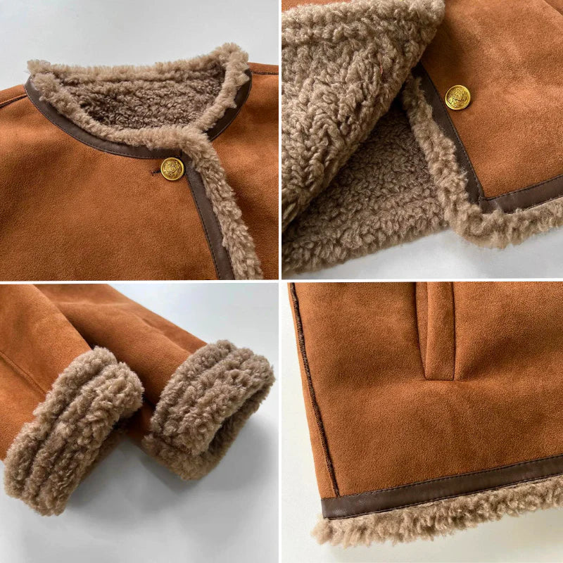 SALLY | ELEGANT STYLISH SHEARLING BUTTON JACKET