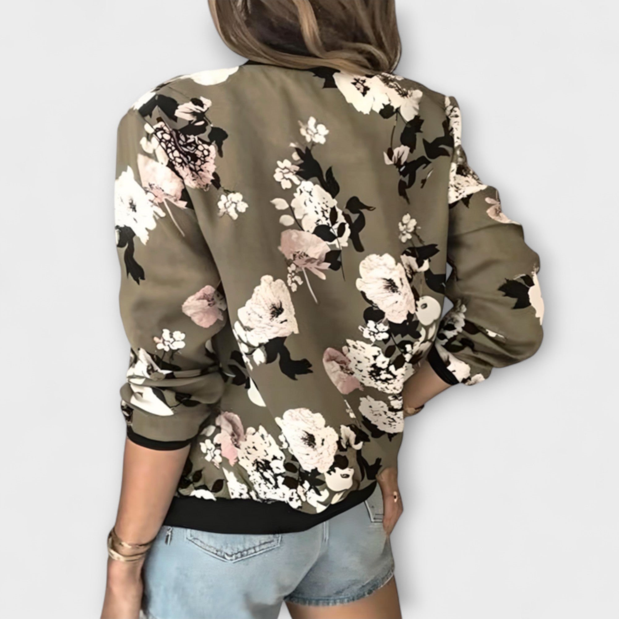 KAYLIN | STYLISH FLORAL BOMBER JACKET