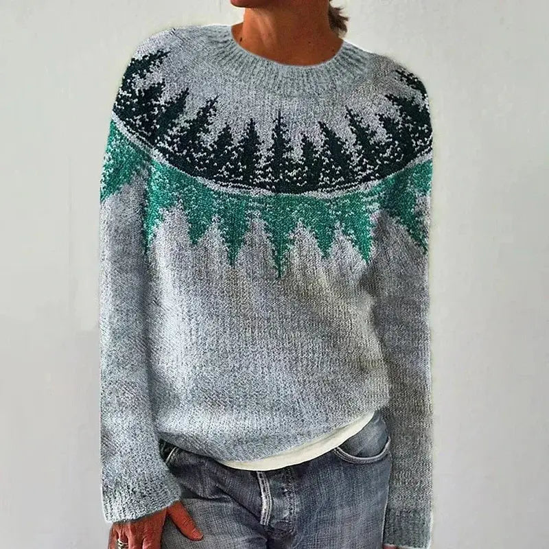 CANDACE | PATTERNED KNIT SWEATER WITH TUMMY COVERAGE