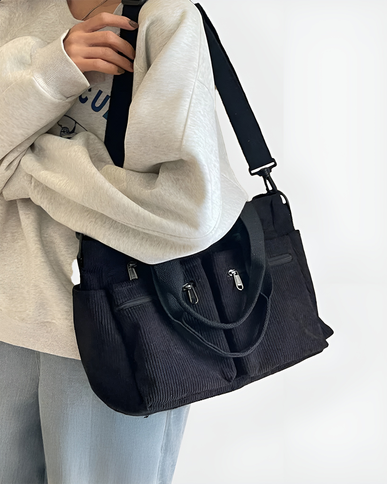 Ivy Corduroy Utility Tote Bag
