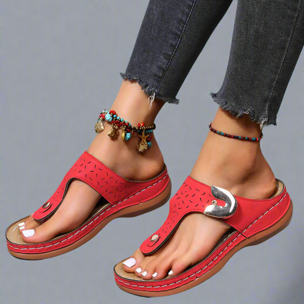 Ivy Buckled Toe Post Sandals