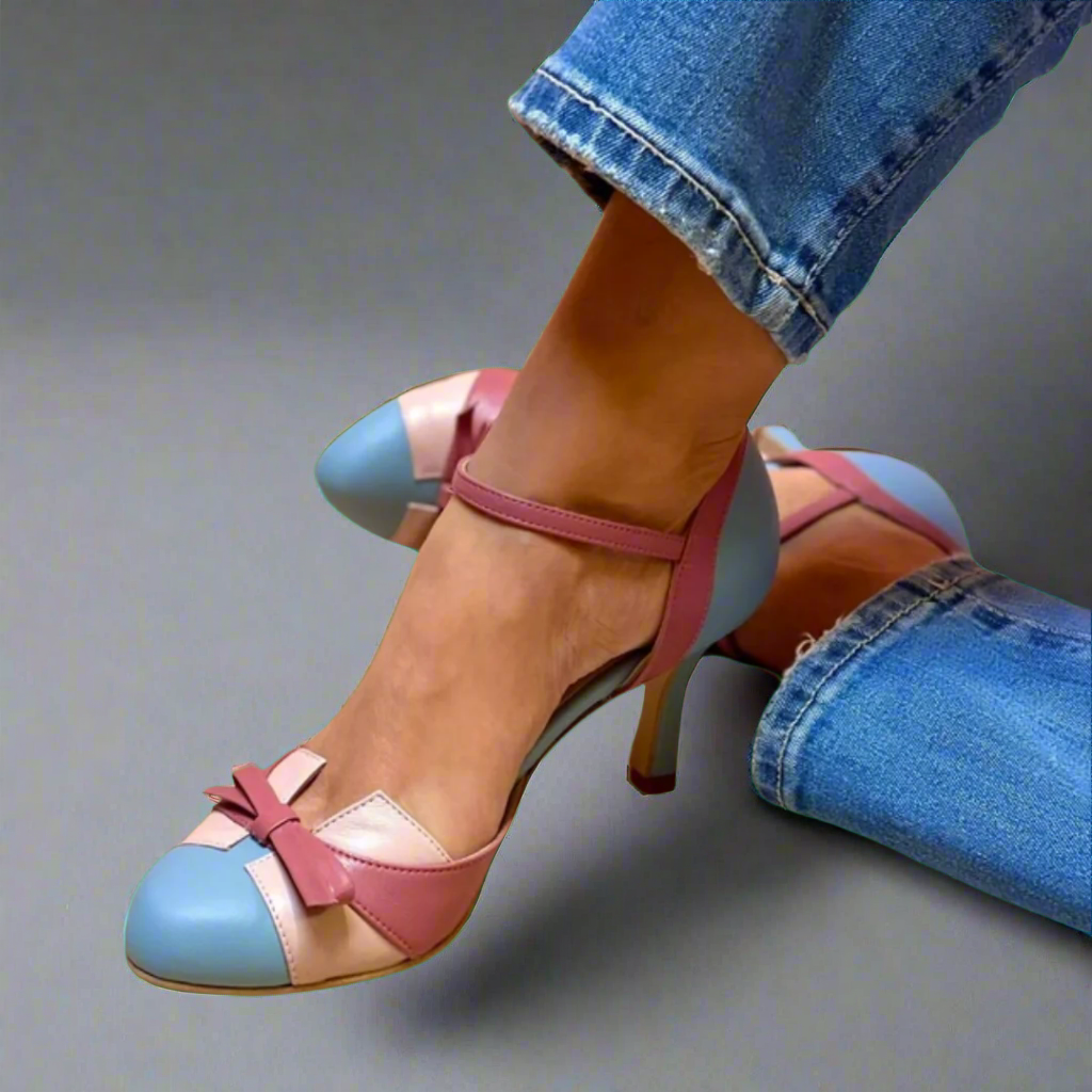 Ivy Bow Detail Mid Heel Shoes
