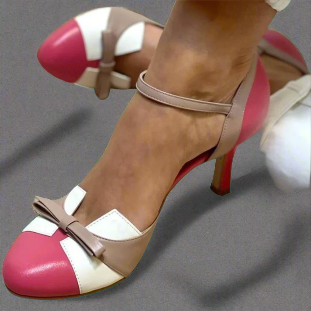 Ivy Bow Detail Mid Heel Shoes