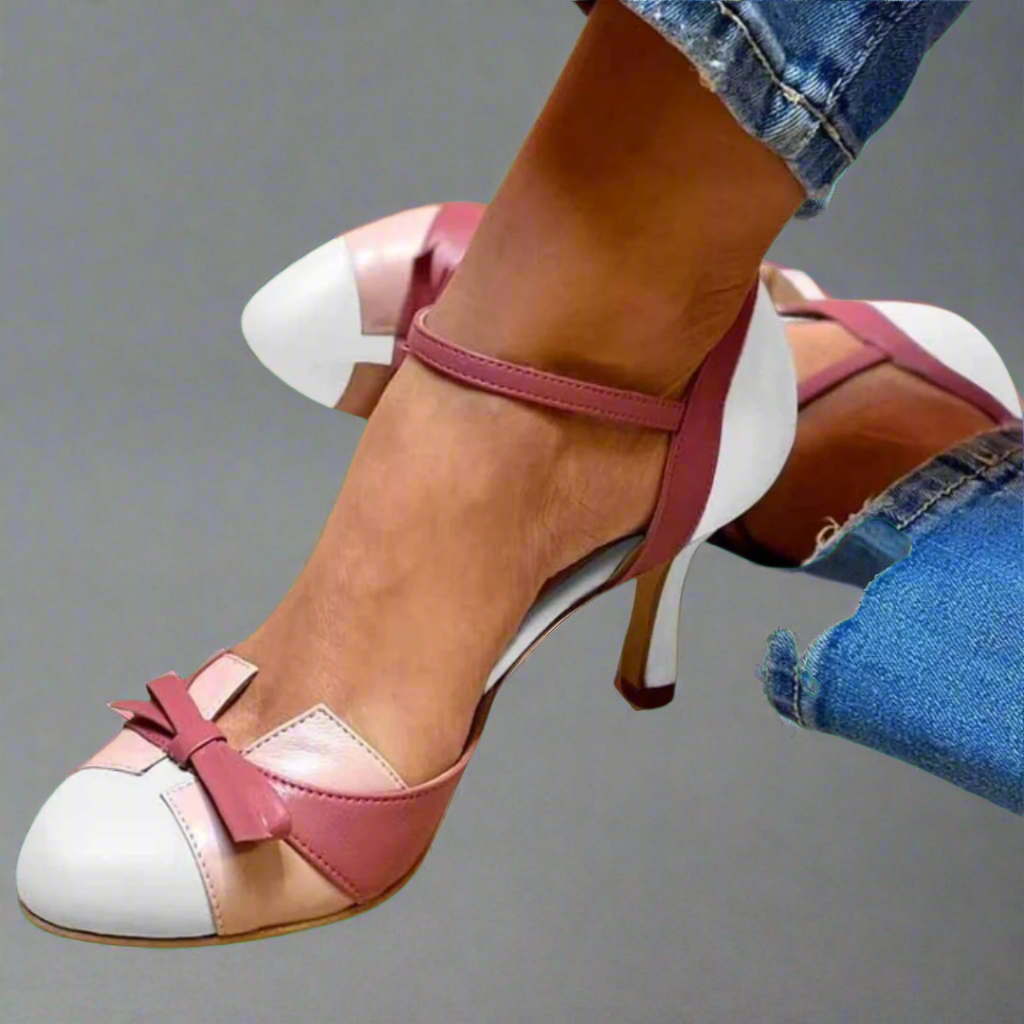 Ivy Bow Detail Mid Heel Shoes